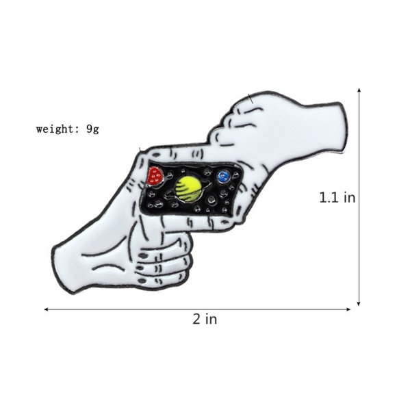 NEW Universe Camera Hand Enamel Pin Brooch - Picture 2 of 7